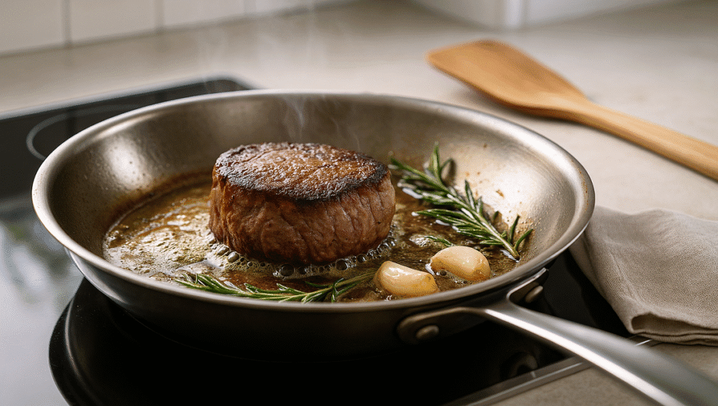 Cooking a filet mignon