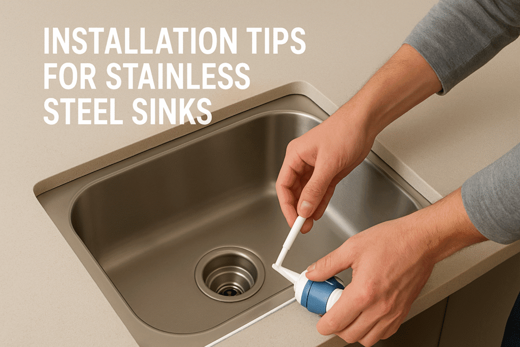 Instalación de fregadero de acero inoxidable (1)