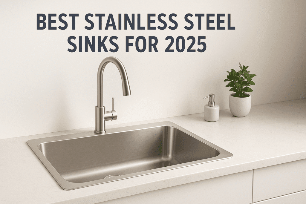 Moderna cocina con fregadero de acero