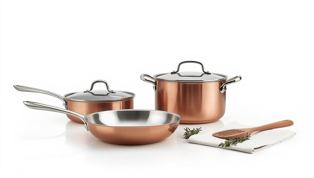 Copper Cookware Pan Set